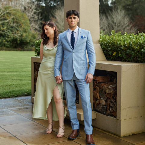 Savile Row Linen Suit blue