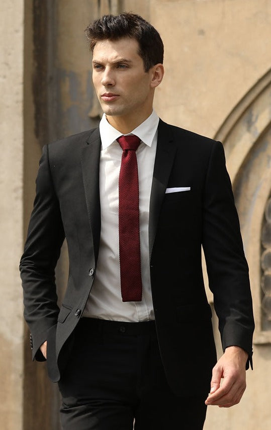 Slim Fit Black Suit Hire – Pollards Mens Apparel
