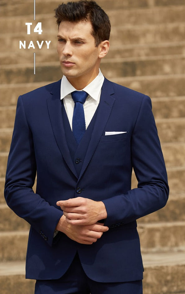 Slim Fit Navy Blue Suit Hire – Pollards Mens Apparel